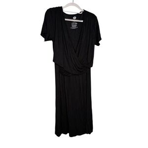 Kinder Bravely black v-neck maternity post partum dress‎